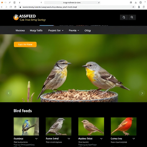 Assorted UK bird feed on webpage