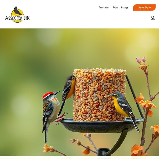 Assorted UK bird feed on webpage