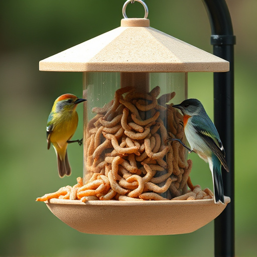 Bird feeder filled with mealworms only