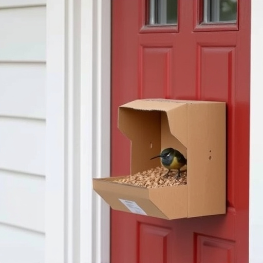Bird food box left at front door