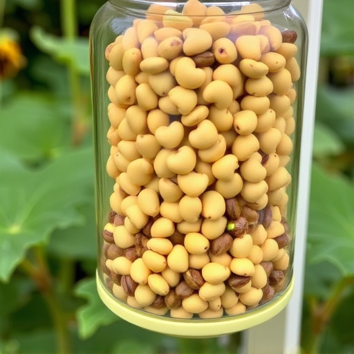 Clean sunflower hearts in seed dispenser