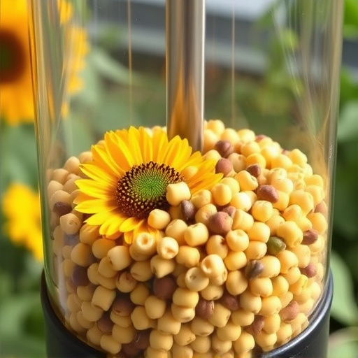Clean sunflower hearts in seed dispenser
