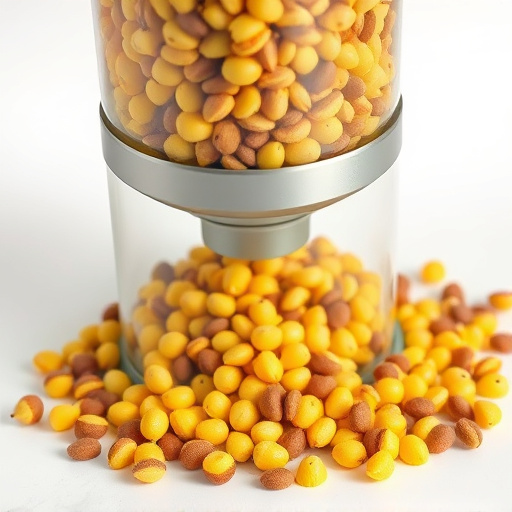 Clean sunflower hearts in seed dispenser