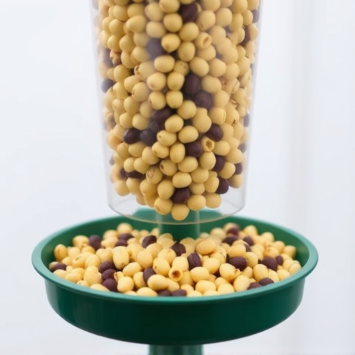 Clean sunflower hearts in seed dispenser