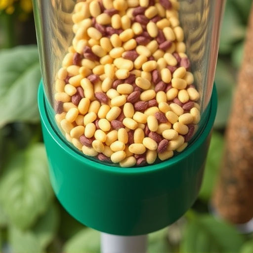 Clean sunflower hearts in seed dispenser