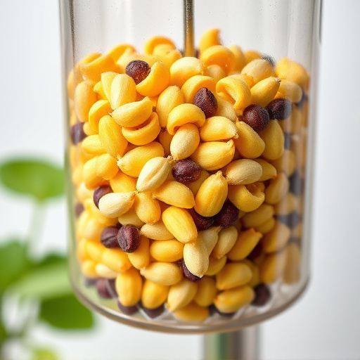 Clean sunflower hearts in seed dispenser