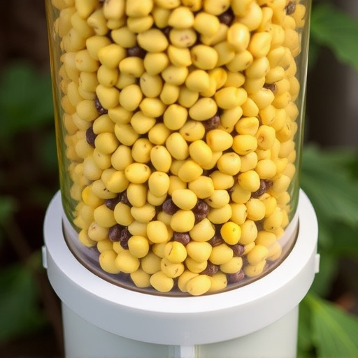 Clean sunflower hearts in seed dispenser