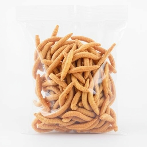 Clear bag of dried mealworms UK