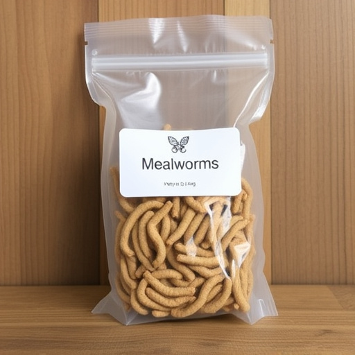 Clear bag of dried mealworms UK