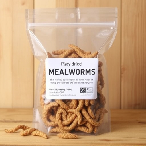 Clear bag of dried mealworms UK