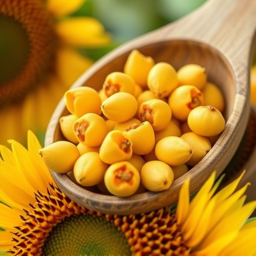 Close-up of sunflower hearts in scoop