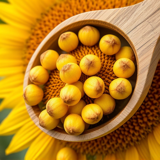 Close-up of sunflower hearts in scoop