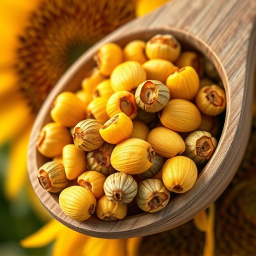 Close-up of sunflower hearts in scoop
