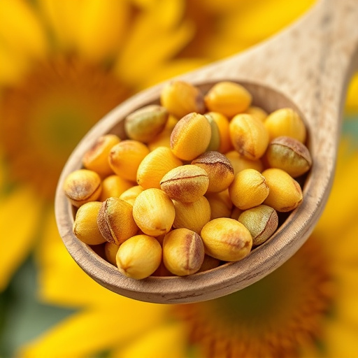 Close-up of sunflower hearts in scoop