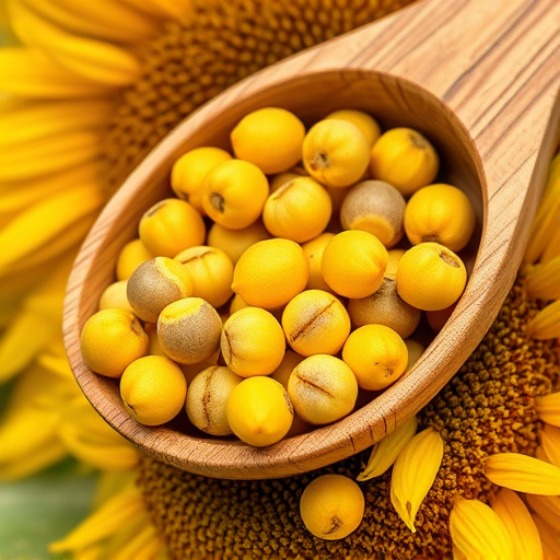 Close-up of sunflower hearts in scoop