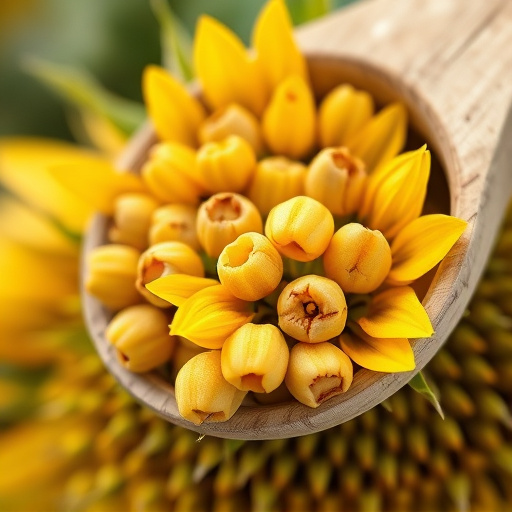 Close-up of sunflower hearts in scoop