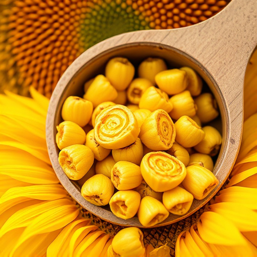 Close-up of sunflower hearts in scoop