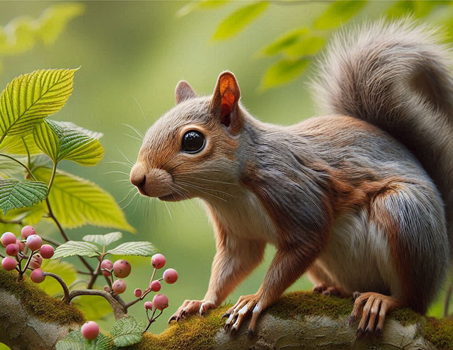 Dome-covered feeder deterring grey squirrel