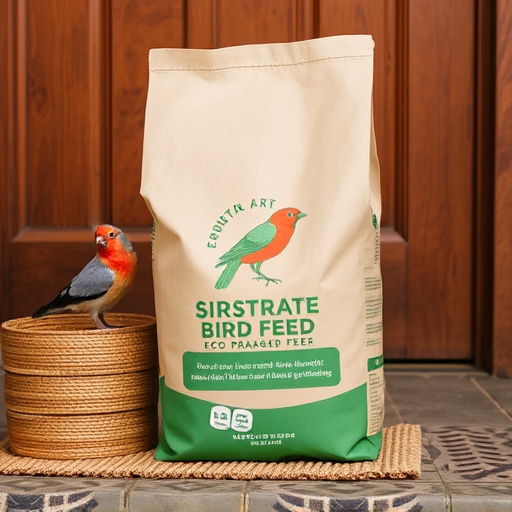 Eco-packaged bird feed on doorstep