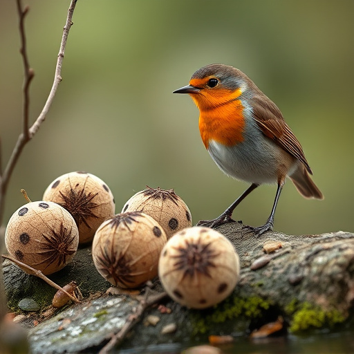 Fat balls placed near robin perch