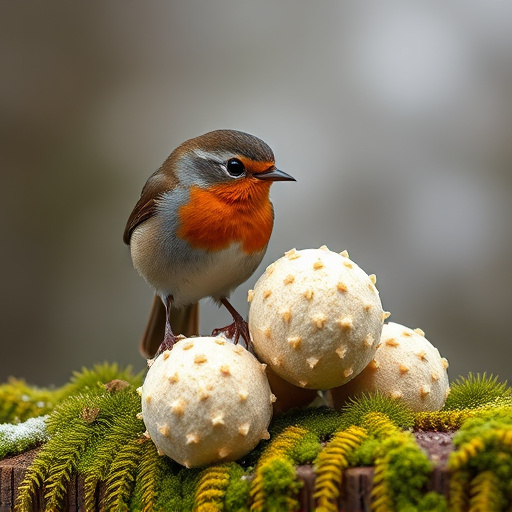 Fat balls placed near robin perch
