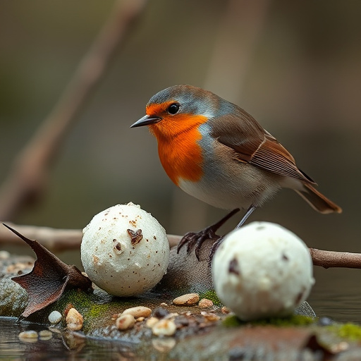 Fat balls placed near robin perch