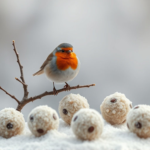 Fat balls placed near robin perch