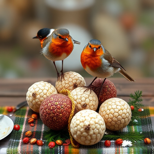 Fat balls placed near robin perch