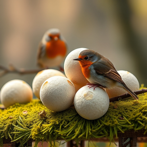 Fat balls placed near robin perch