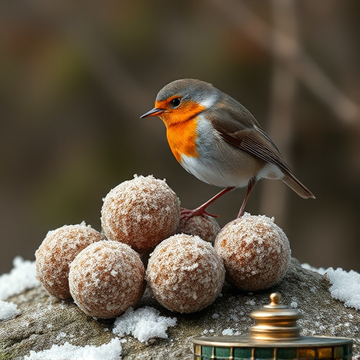 Fat balls placed near robin perch