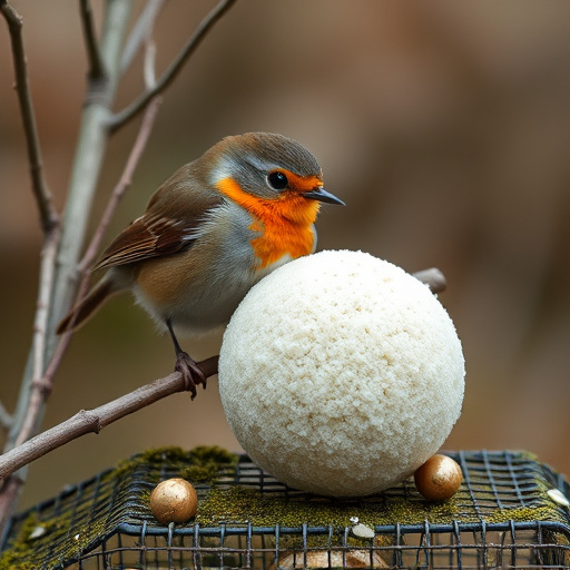 Fat balls placed near robin perch