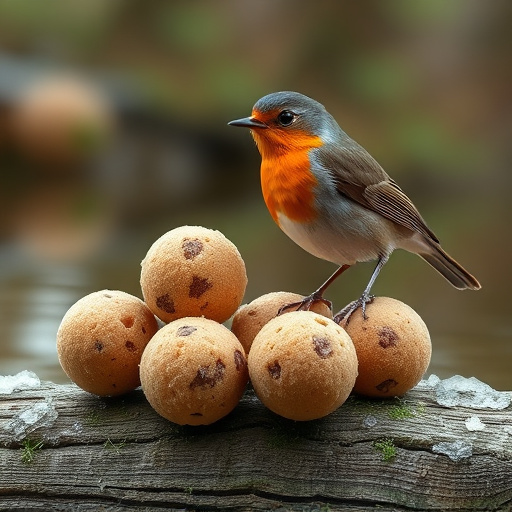 Fat balls placed near robin perch