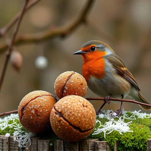Fat balls placed near robin perch