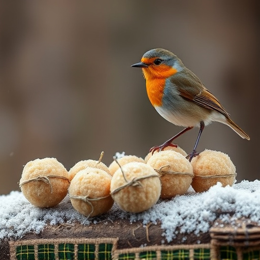 Fat balls placed near robin perch