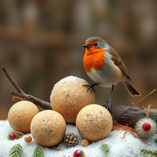 Fat balls placed near robin perch