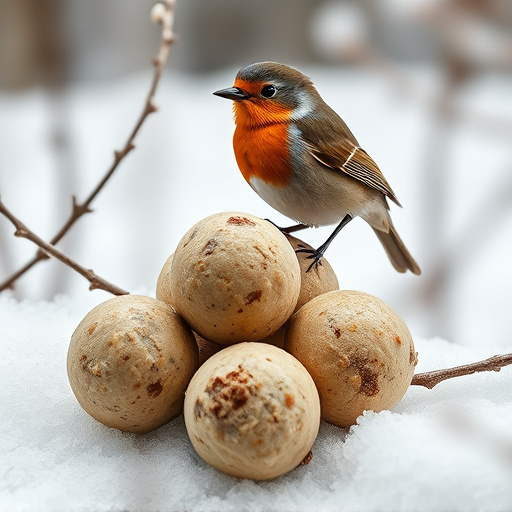 Fat balls placed near robin perch