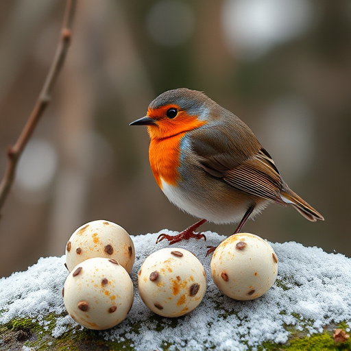 Fat balls placed near robin perch