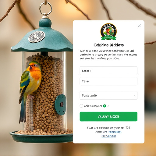 Online order confirmation for bird feed