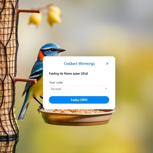 Online order confirmation for bird feed