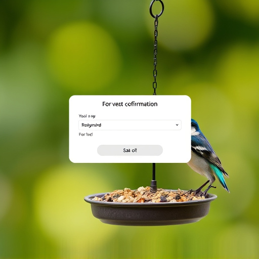 Online order confirmation for bird feed