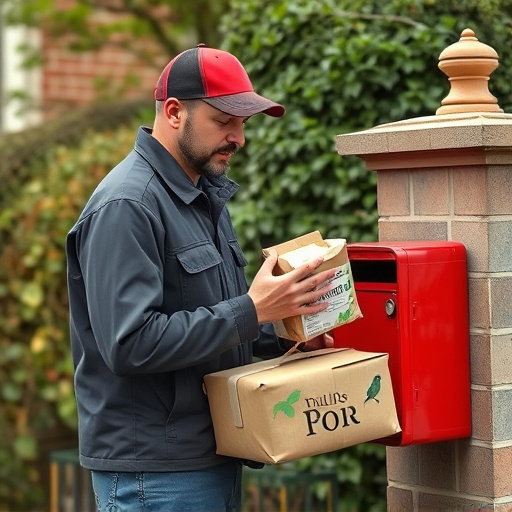 Postman delivering wild bird food parcel
