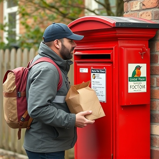 Postman delivering wild bird food parcel