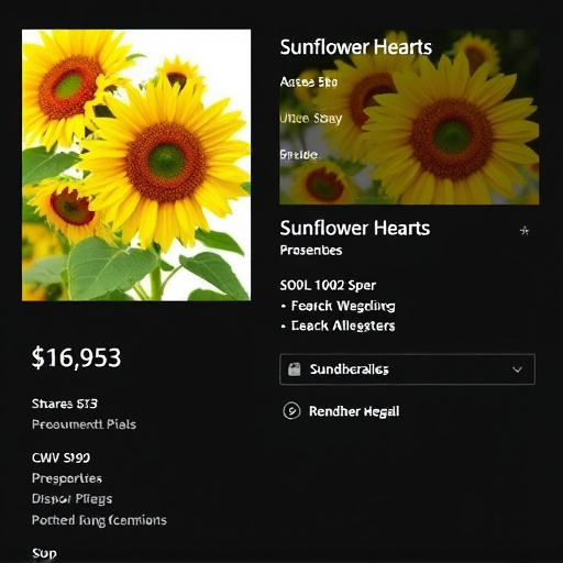 Product page showing sunflower hearts deal
