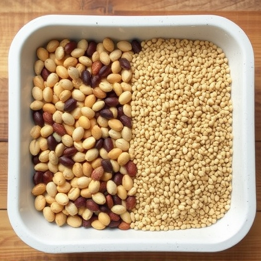 Sunflower seeds and millet in tray