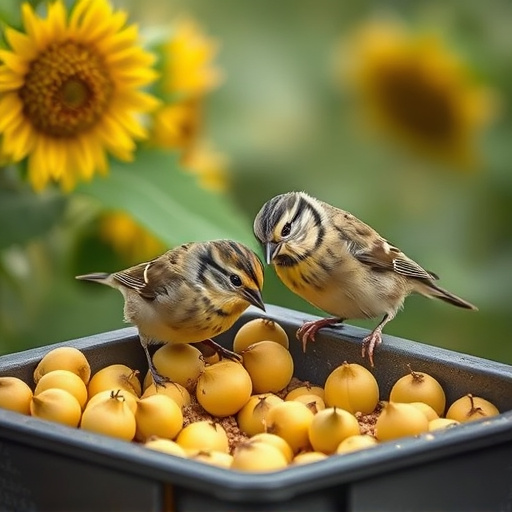 Tits feeding from tray of sunflower hearts