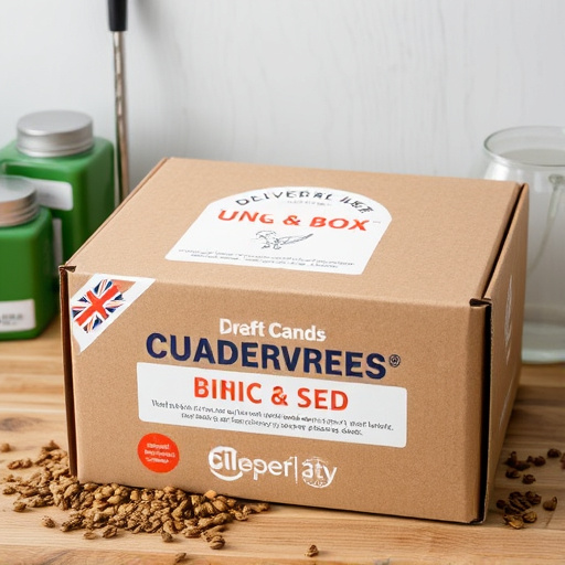 UK delivery box with bird seed label