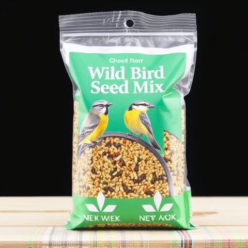 Wild bird seed mix in packaging