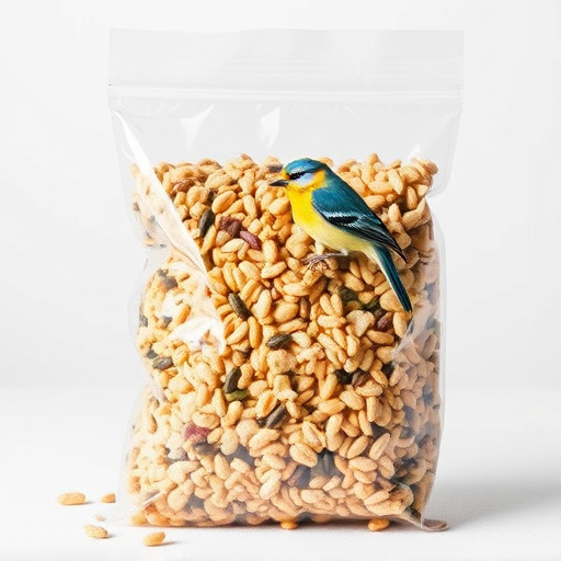 Wild bird seed mix in packaging