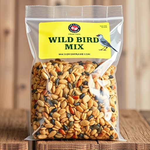 Wild bird seed mix in packaging