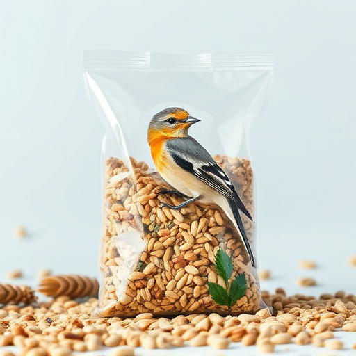 Wild bird seed mix in packaging